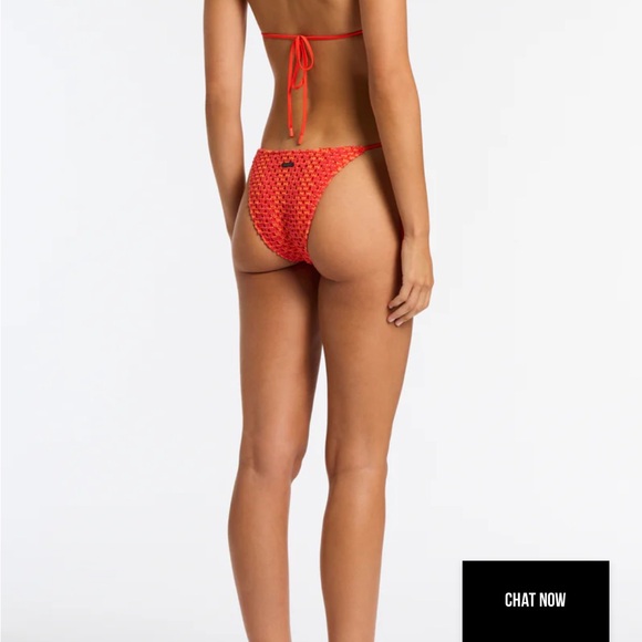 Triangl red/ orange crochet bikini - Picture 3 of 6